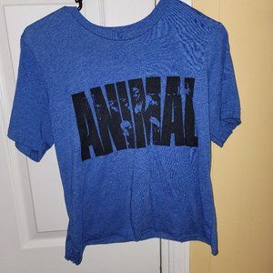 Animal blue crop tee